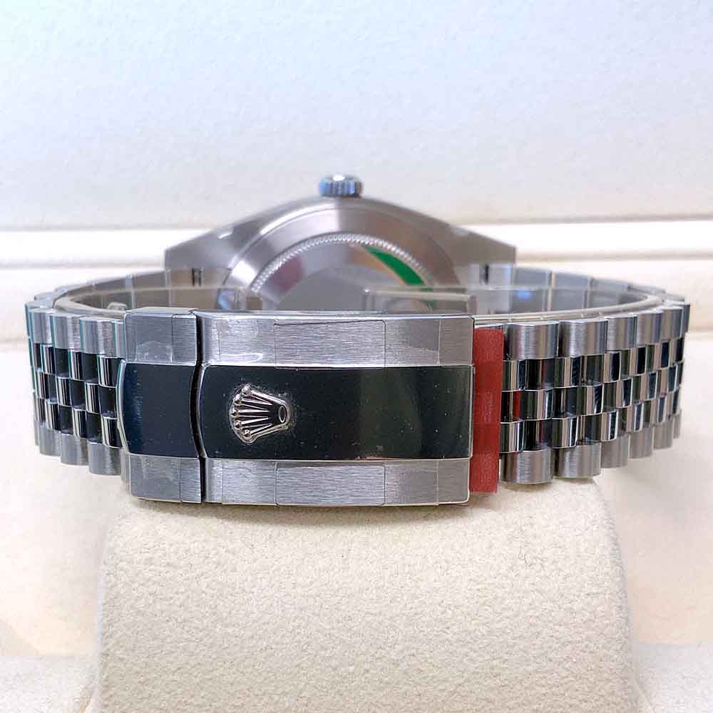 Rolex Datejust 41 Replica – Quadrante Grigio, Numeri Romani Verdi, Lunetta Zigrinata, Jubile