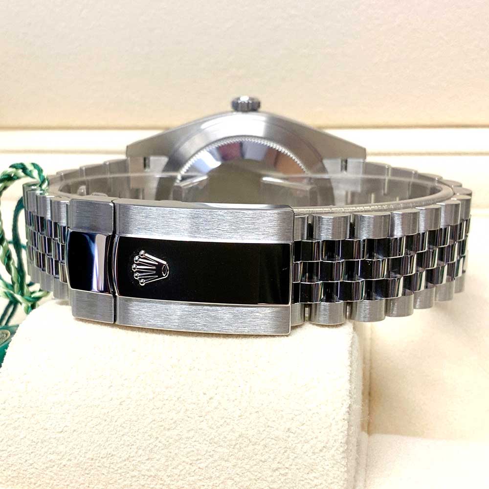 Rolex Datejust 41 Replica – Acciaio Quadrante Blu Indici Romani Lunetta Liscia