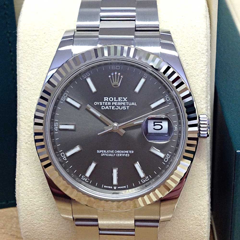 Rolex Datejust 41 Replica – Acciaio Inox Quadrante Grigio Lunetta Zigrinata