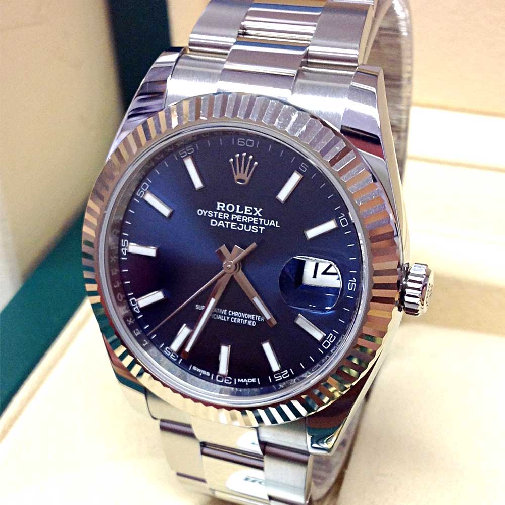 Rolex Datejust 41 Replica – Acciaio Inox Quadrante Blu Lunetta Zigrinata