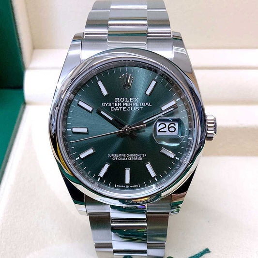 Rolex Datejust 41 Replica – Quadrante Verde, Lunetta Liscia, Bracciale Oyster
