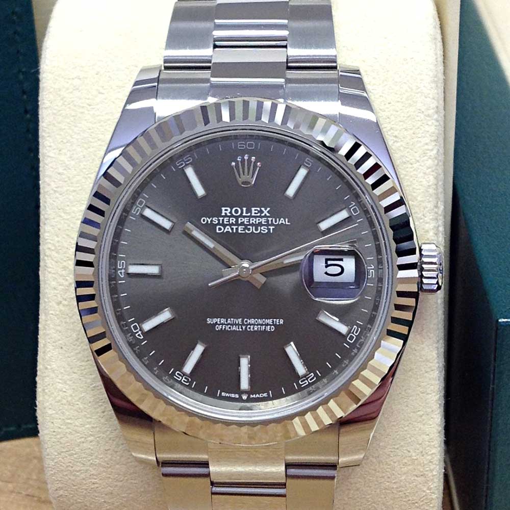 Rolex Datejust 41 Replica – Acciaio Inox Quadrante Grigio Lunetta Zigrinata