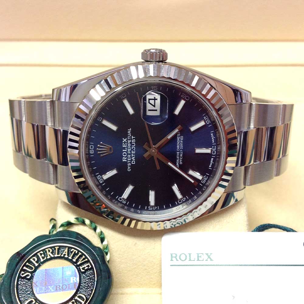 Rolex Datejust 41 Replica – Acciaio Inox Quadrante Blu Lunetta Zigrinata