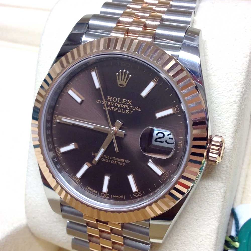 Rolex Datejust 41 – Quadrante Chocolate – Everose & Acciaio – Jubilee – Replica