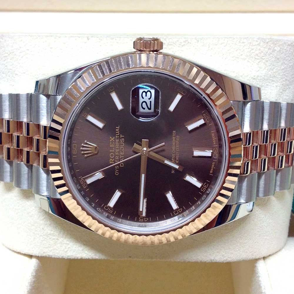 Rolex Datejust 41 – Quadrante Chocolate – Everose & Acciaio – Jubilee – Replica