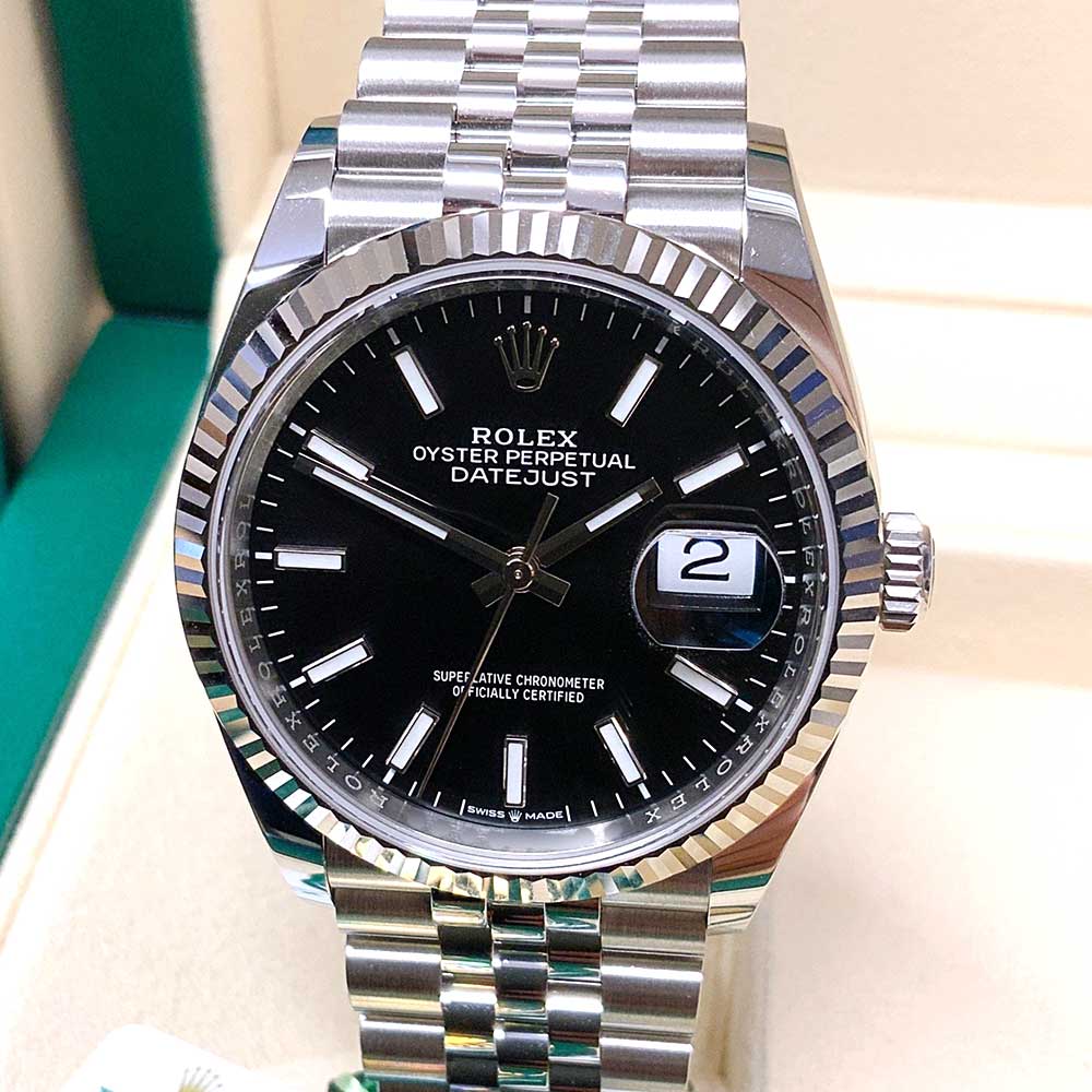 Rolex Datejust 41 Replica – Quadrante Nero, Lunetta Zigrinata, Jubilee