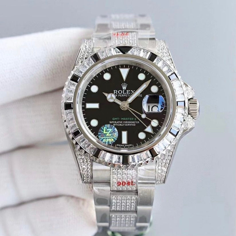 Rolex GMT-Master II Full Iced Baguette – Quadrante Nero | Replica
