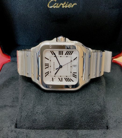 Santos Automatico Acciaio Quadrato Quadrante Bianco – Cartier