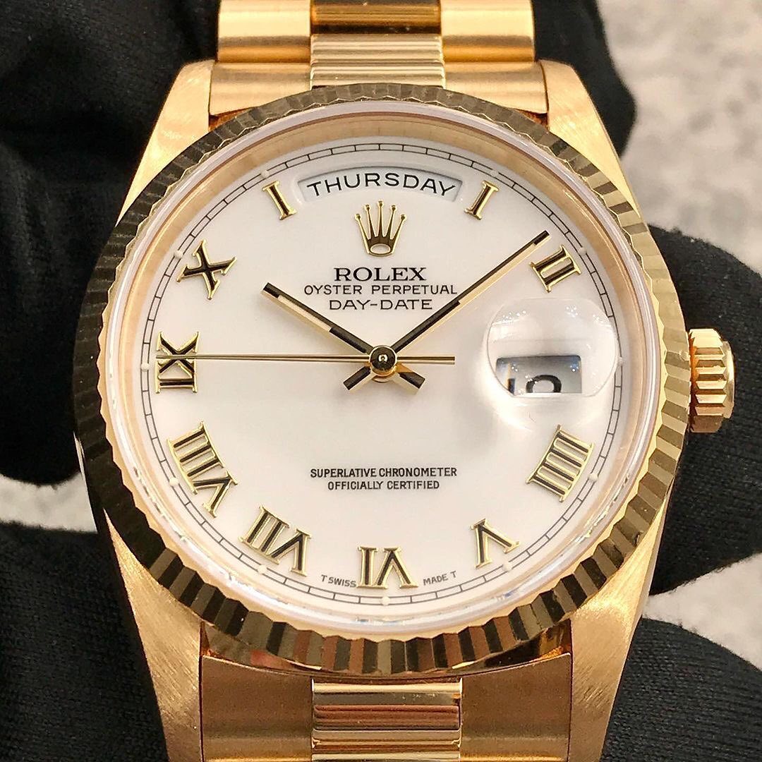 Rolex Day-Date Everose Oro Rosa Quadrante Bianco Numeri Romani | Replica