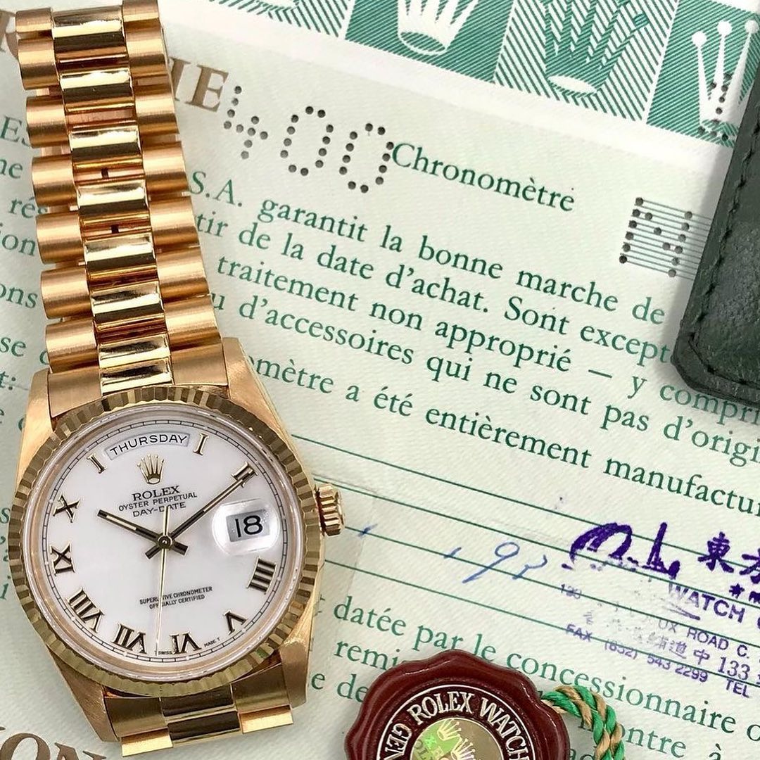 Rolex Day-Date Everose Oro Rosa Quadrante Bianco Numeri Romani | Replica