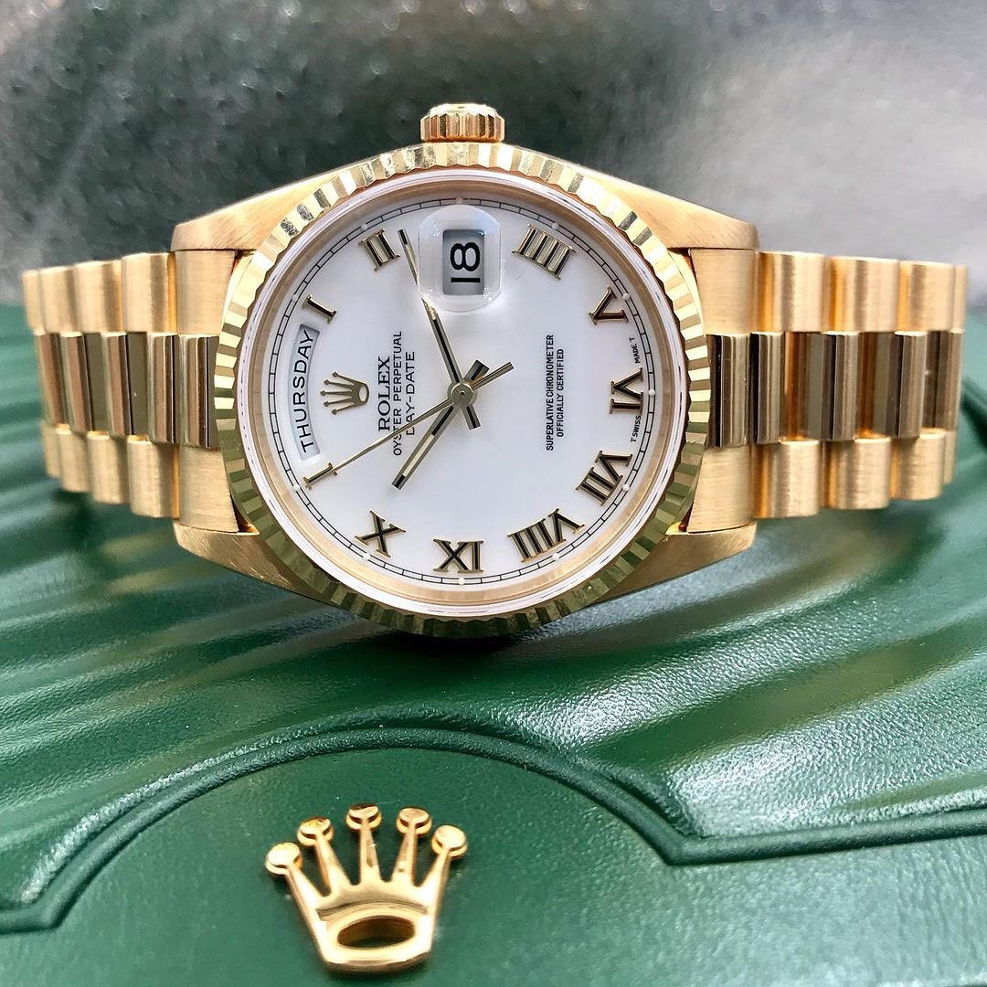 Rolex Day-Date Everose Oro Rosa Quadrante Bianco Numeri Romani | Replica