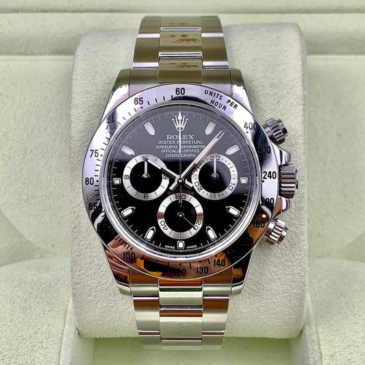 Rolex Daytona Acciaio Quadrante Nero – Cosmograph Cronografo | Replica