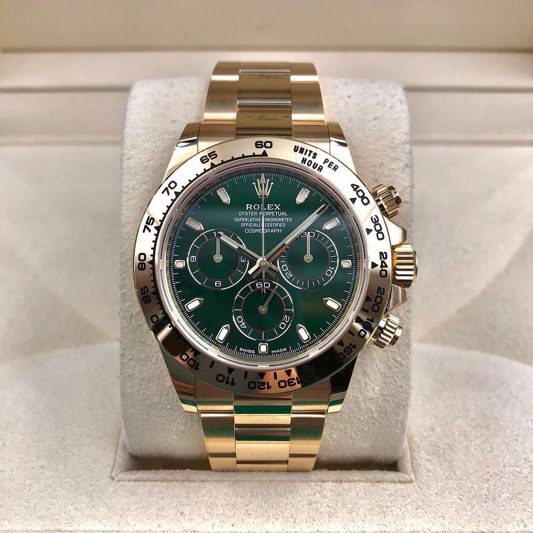 Rolex Daytona Oro Giallo Quadrante Verde – Cosmograph Cronografo | Replica