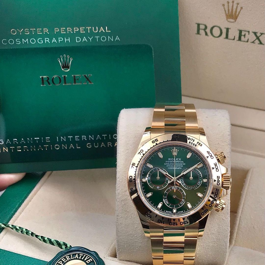 Rolex Daytona Oro Giallo Quadrante Verde – Cosmograph Cronografo | Replica