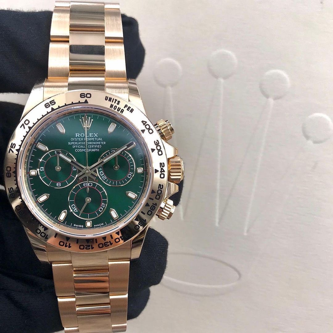 Rolex Daytona Oro Giallo Quadrante Verde – Cosmograph Cronografo | Replica