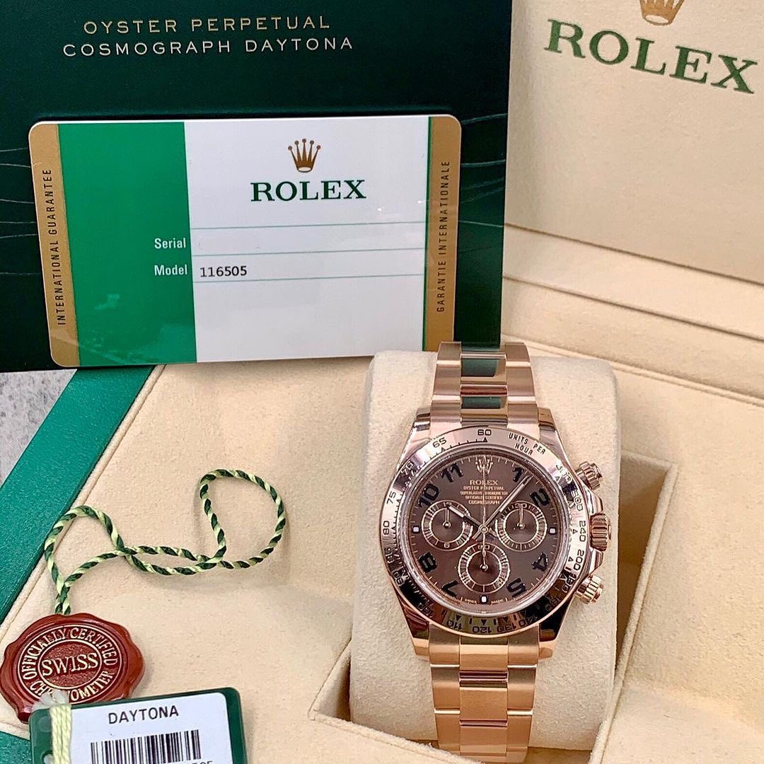 Rolex Daytona Everose Quadrante Chocolate Numeri Arabi – Cosmograph Cronografo | Replica