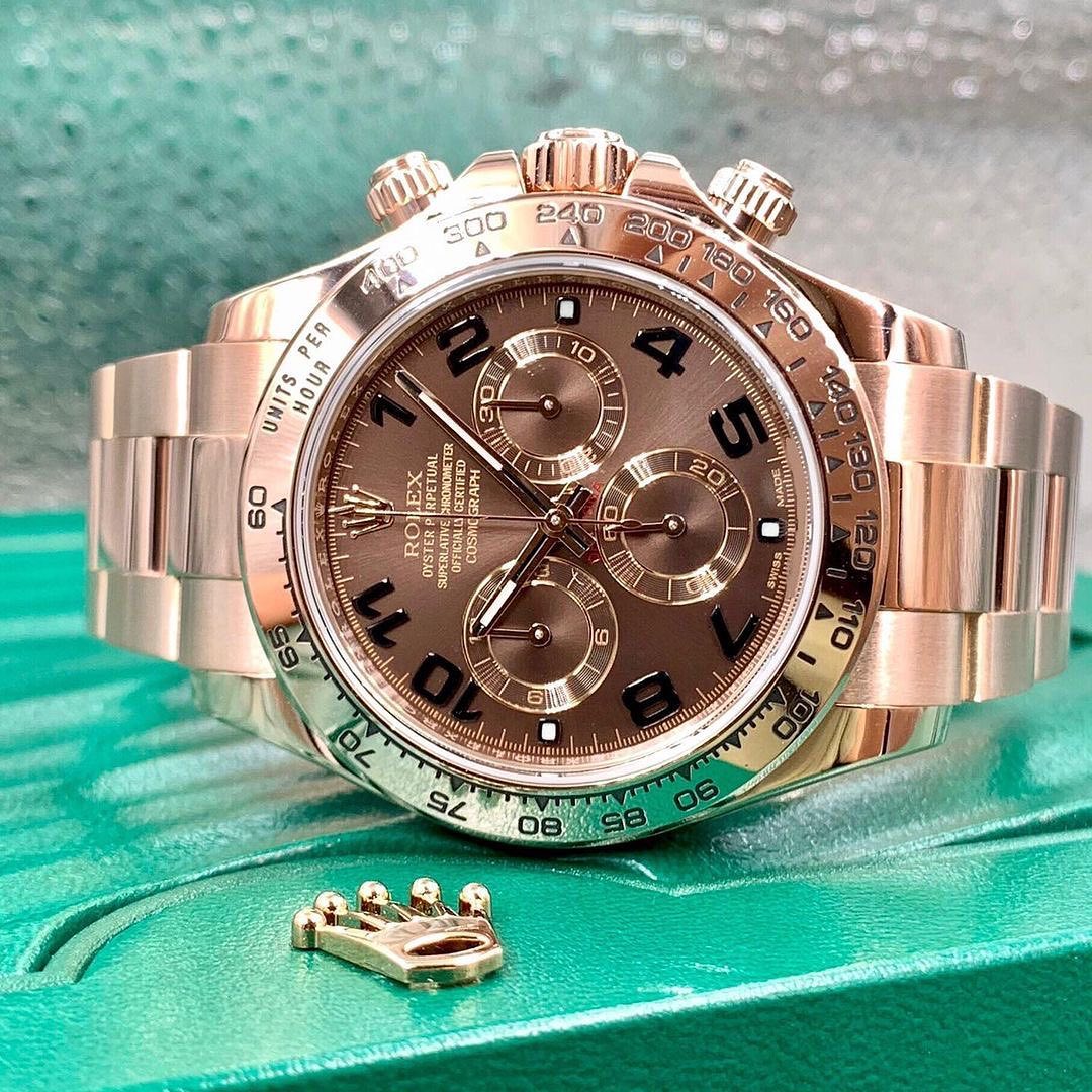 Rolex Daytona Everose Quadrante Chocolate Numeri Arabi – Cosmograph Cronografo | Replica