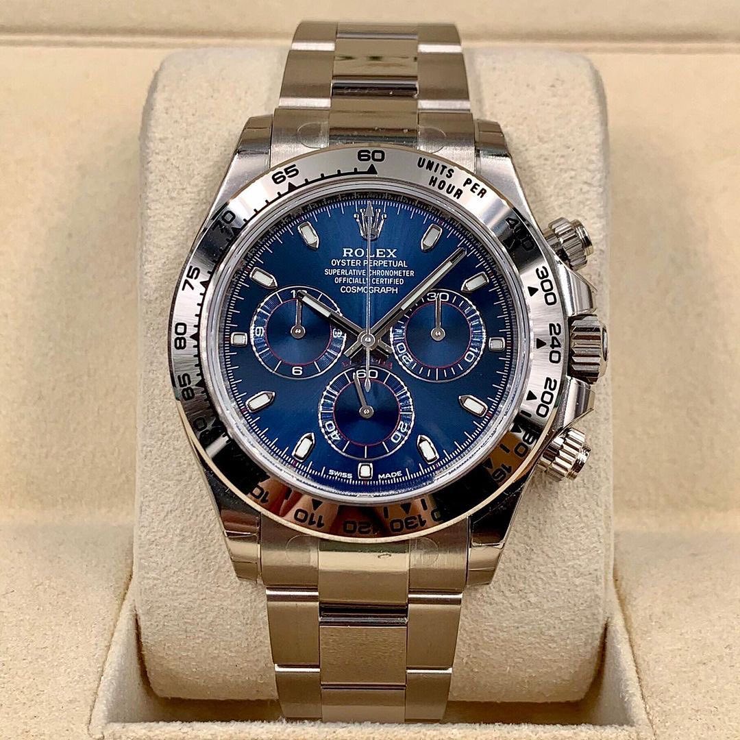 Rolex Daytona Acciaio Quadrante Blu – Cosmograph Cronografo | Replica