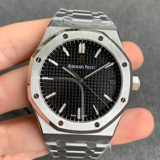 Royal Oak Automatico Acciaio Quadrante Nero Tapisserie – Audemars Piguet