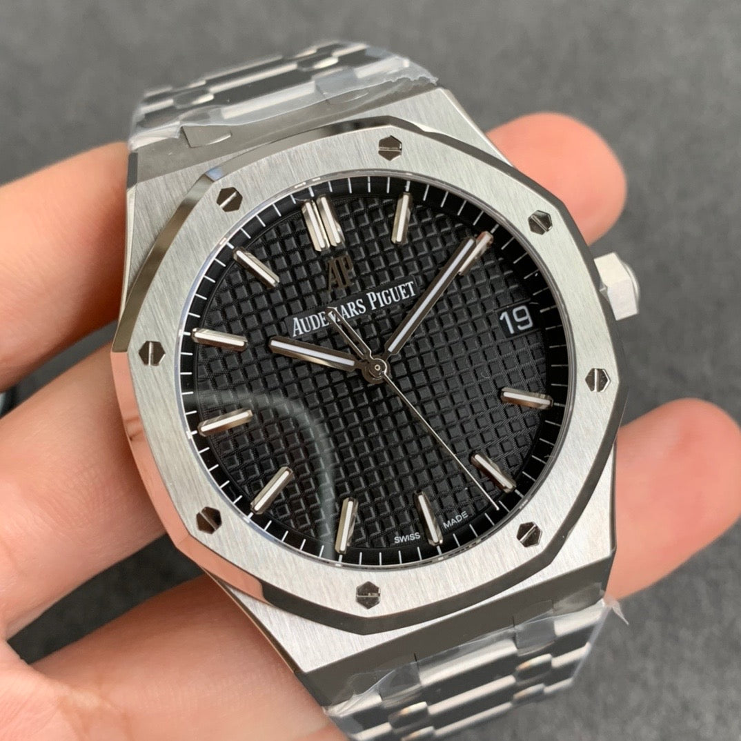 Royal Oak Automatico Acciaio Quadrante Nero Tapisserie – Audemars Piguet