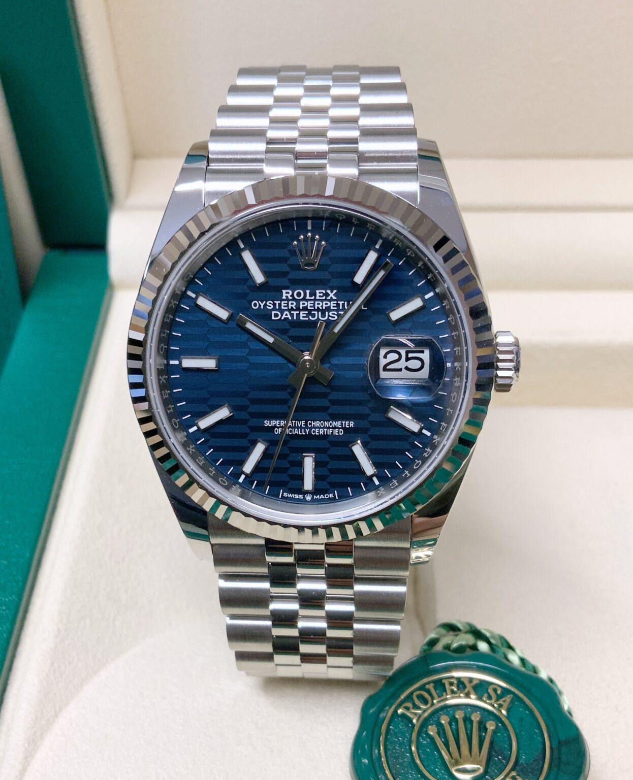 Rolex Datejust 36 Quadrante Blu Motivo Fluted | Replica Luxury