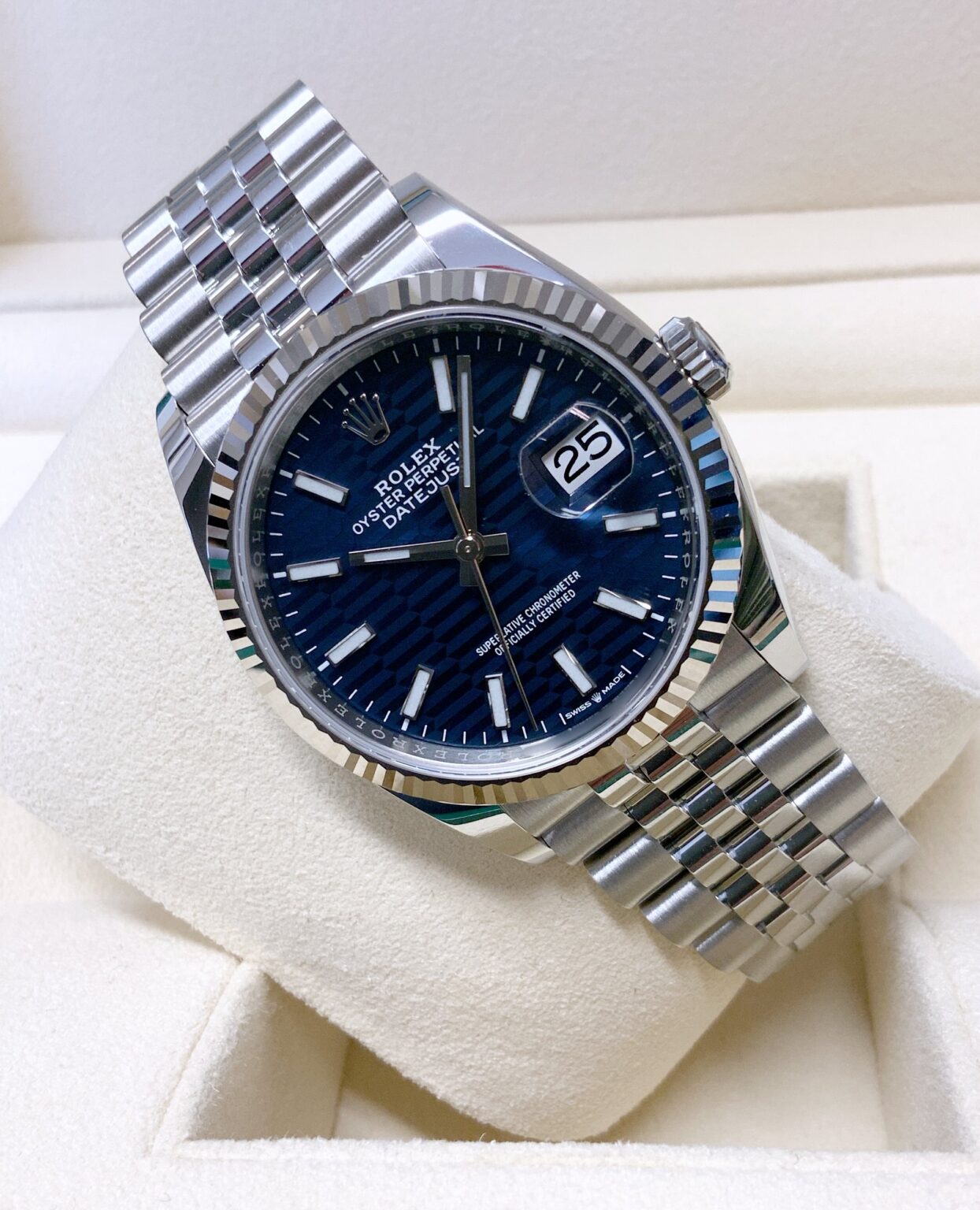 Rolex Datejust 36 Quadrante Blu Motivo Fluted | Replica Luxury