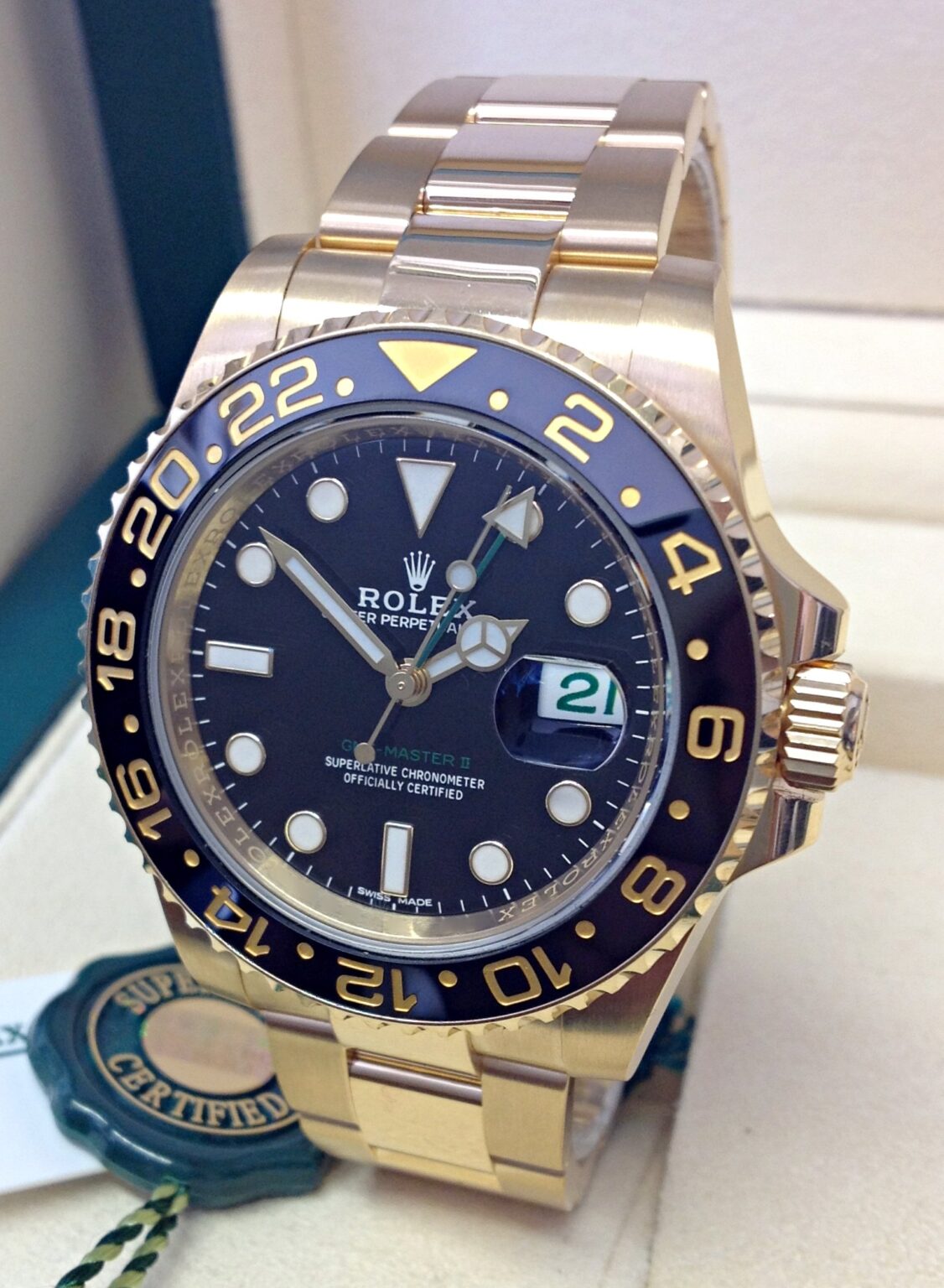 Rolex GMT-Master II Oro Giallo Quadrante Nero – Oyster Automatico | Replica