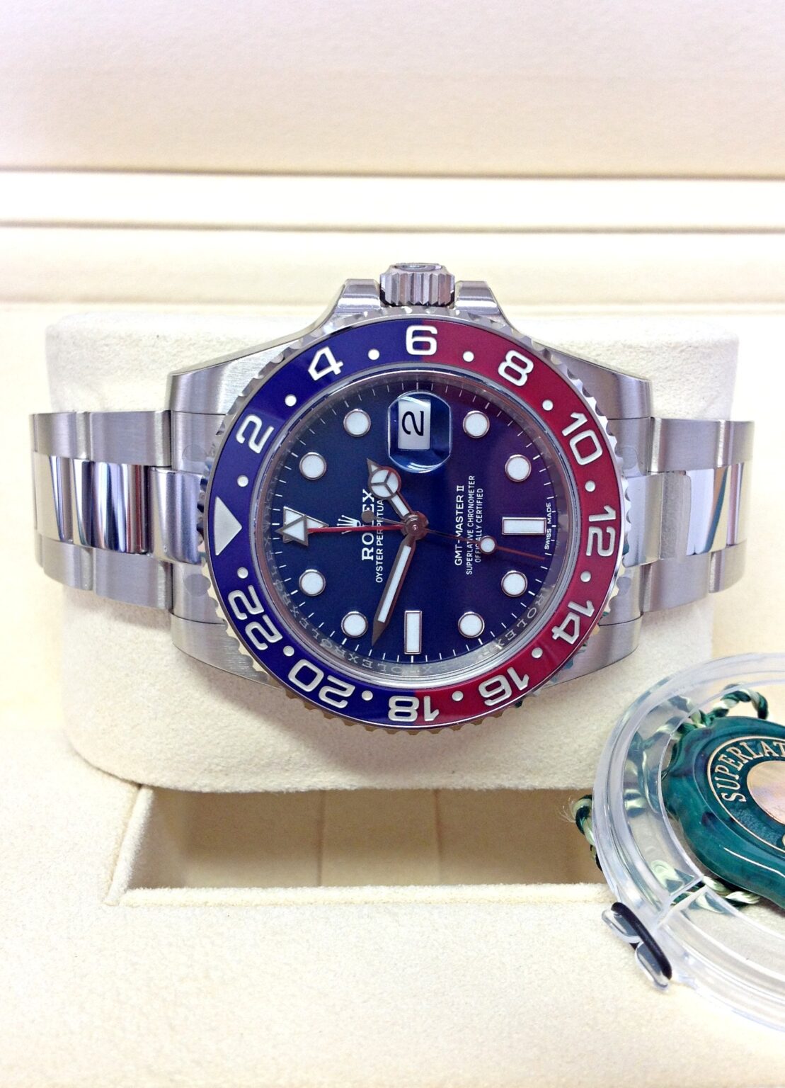 Rolex GMT-Master II Pepsi Oro Bianco Quadrante Blu – Oyster Automatico | Replica