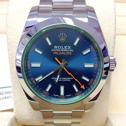 Rolex Milgauss Replica – Acciaio con Quadrante Blu e Vetro Verde
