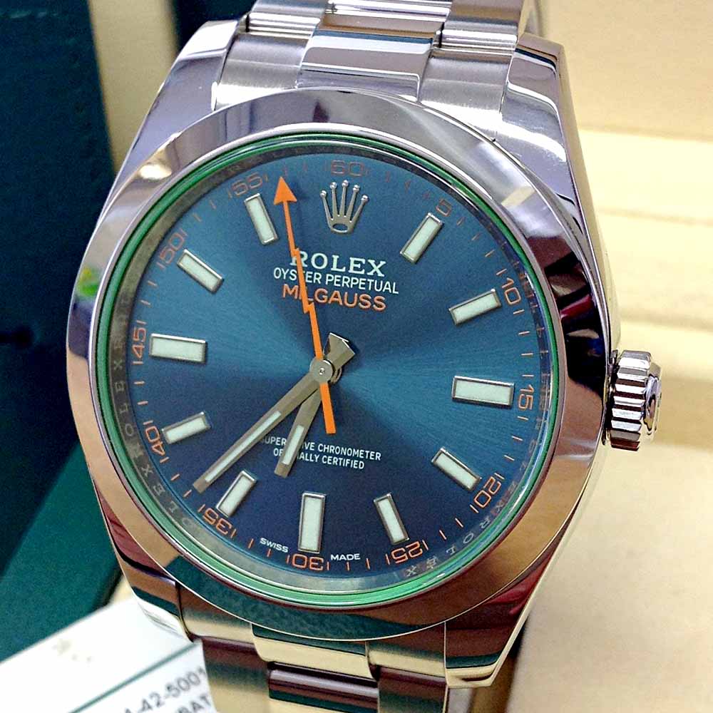 Rolex Milgauss Replica – Acciaio con Quadrante Blu e Vetro Verde