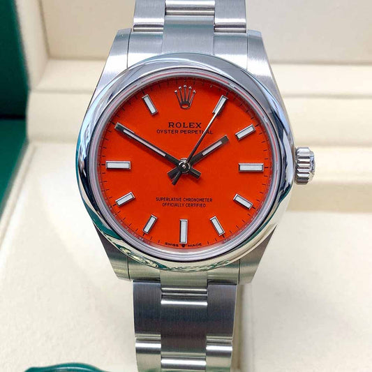 Rolex Oyster Perpetual Replica – Acciaio con Quadrante Coral