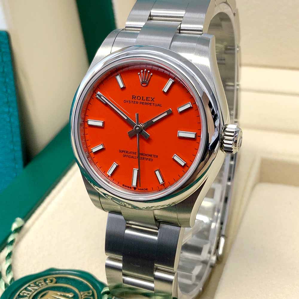 Rolex Oyster Perpetual Replica – Acciaio con Quadrante Coral