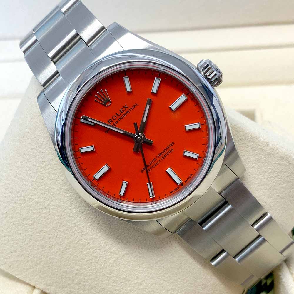 Rolex Oyster Perpetual Replica – Acciaio con Quadrante Coral