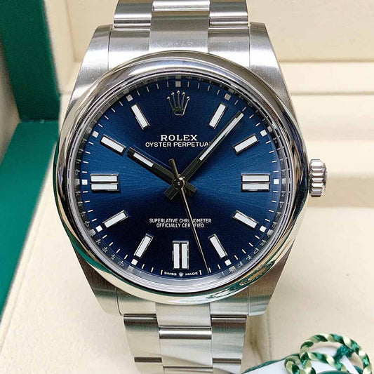 Rolex Oyster Perpetual Replica – Acciaio con Quadrante Blu