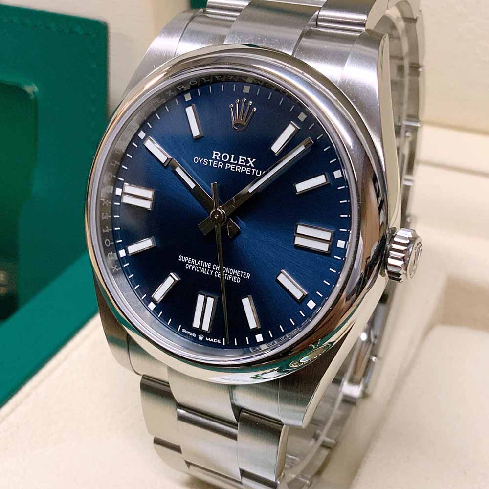Rolex Oyster Perpetual Replica – Acciaio con Quadrante Blu