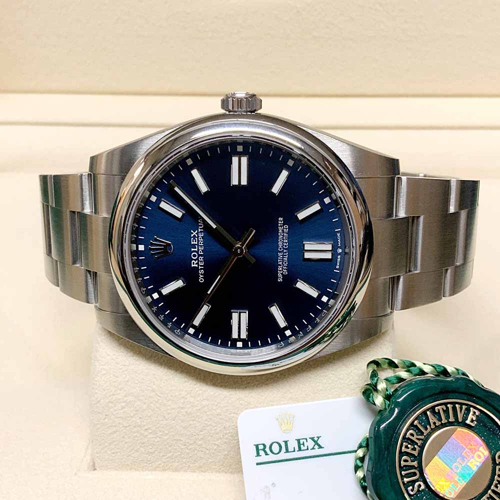 Rolex Oyster Perpetual Replica – Acciaio con Quadrante Blu
