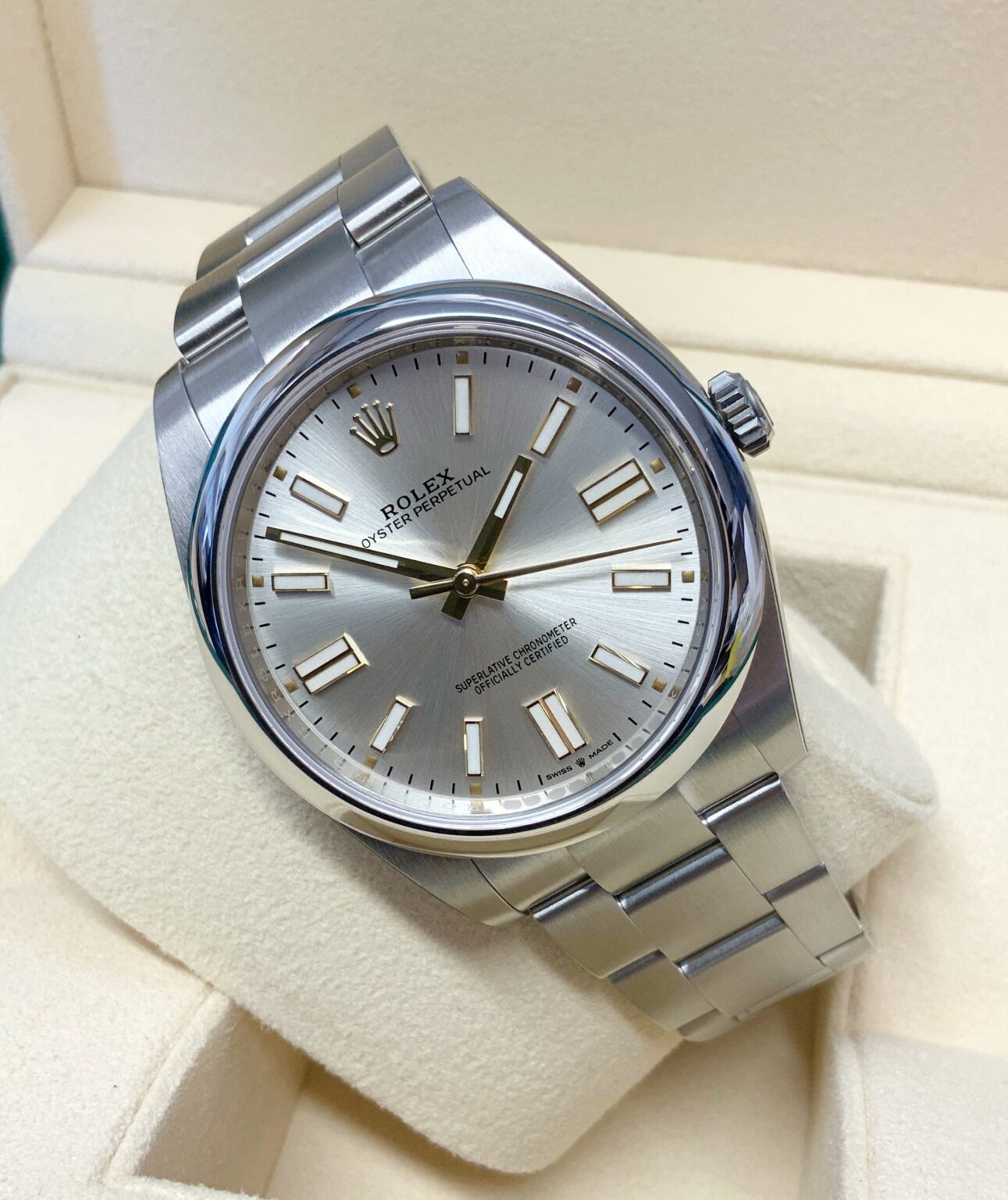 Rolex Oyster Perpetual Automatico Quadrante Argento