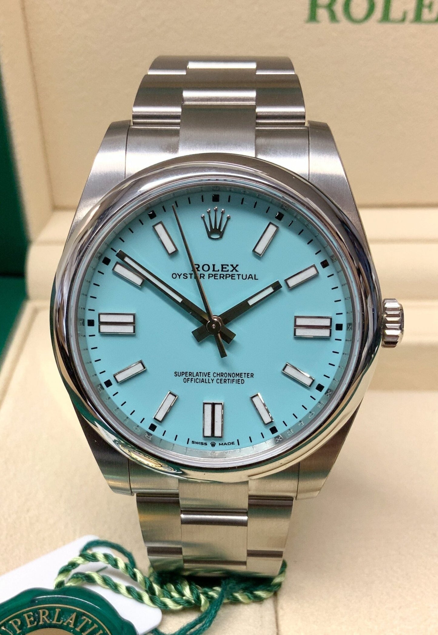 Rolex Oyster Perpetual Automatico Quadrante Turchese