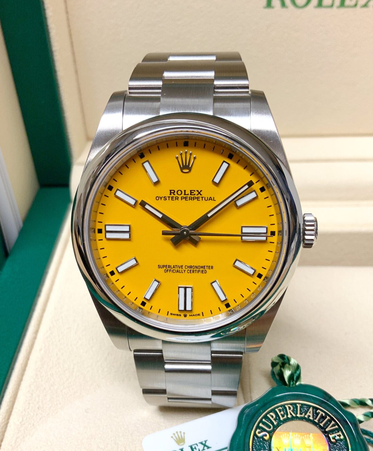 Rolex Oyster Perpetual Automatico Quadrante Giallo