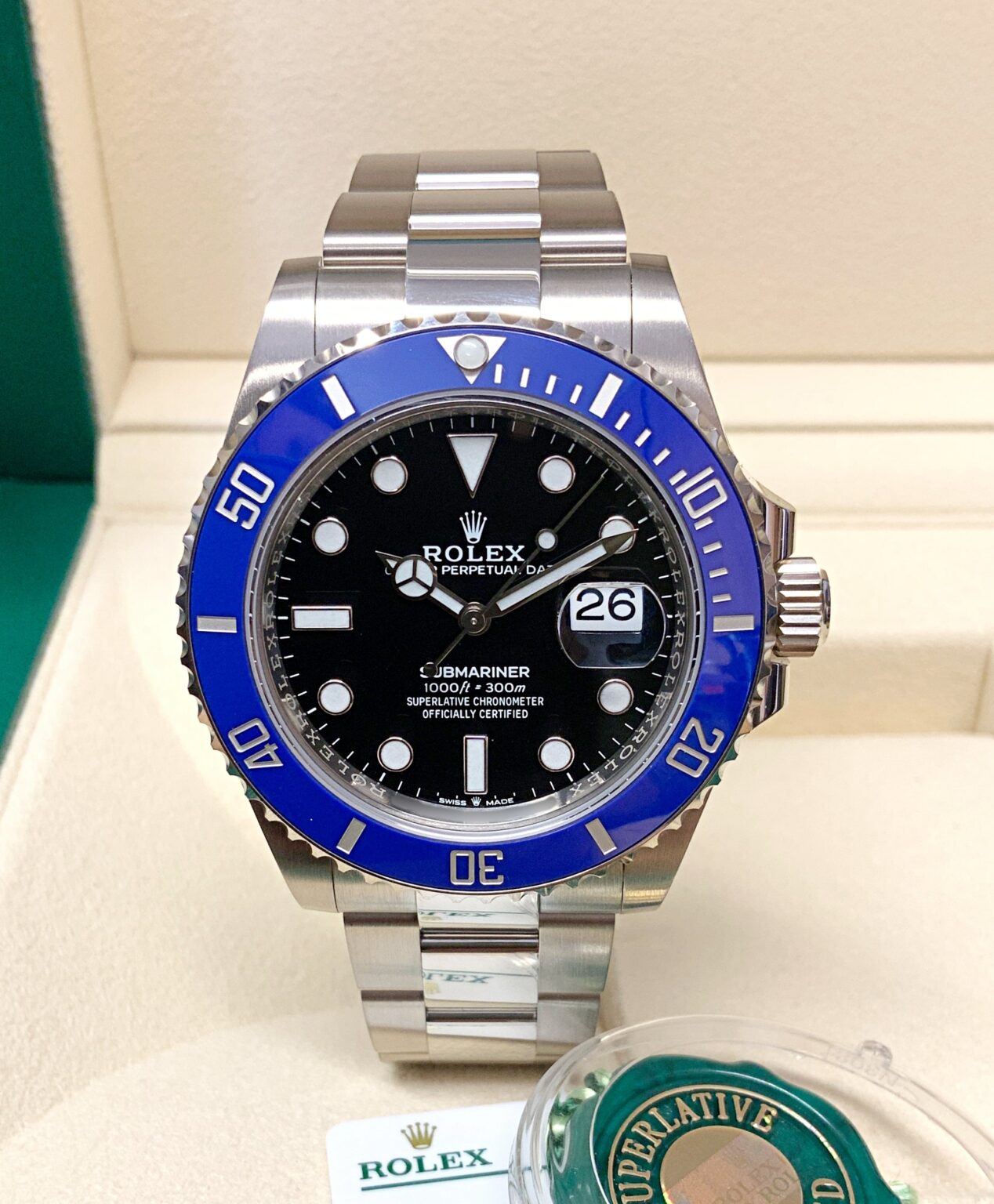 Rolex Submariner Oyster Perpetual Date Automatico Lunetta Blu