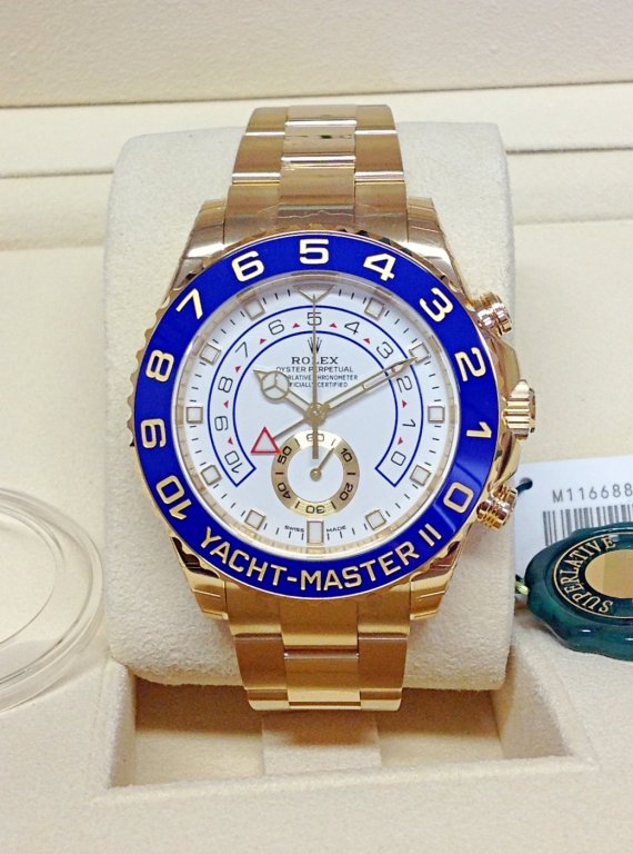 Rolex Yacht-Master II Automatico Oro Quadrante Bianco e Blu