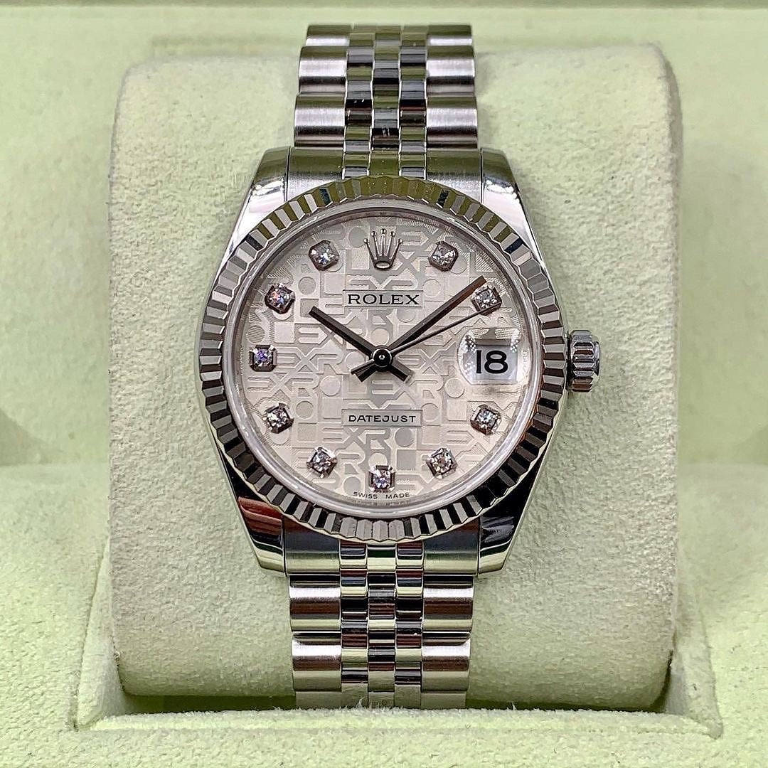 Rolex Datejust Argento con Diamanti e Bracciale Jubilee | Replica