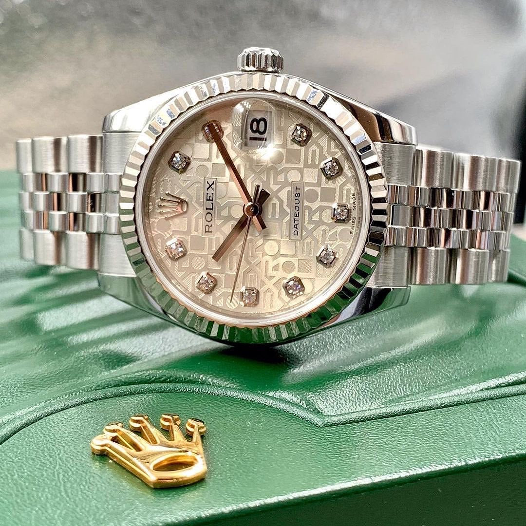 Rolex Datejust Argento con Diamanti e Bracciale Jubilee | Replica