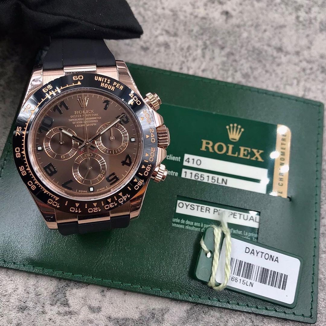 Rolex Daytona Everose Oysterflex Quadrante Chocolate Numeri Arabi – Cosmograph Cronografo | Replica