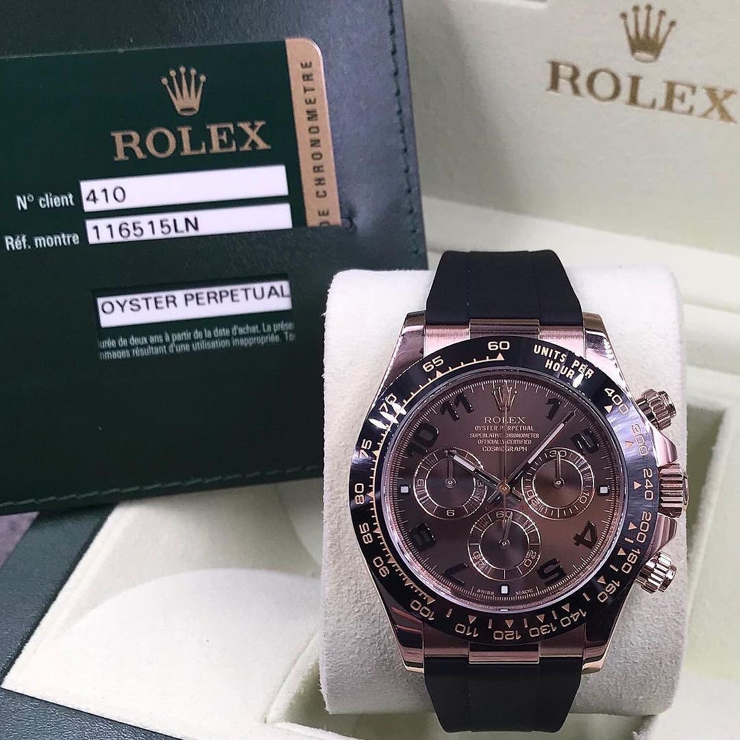 Rolex Daytona Everose Oysterflex Quadrante Chocolate Numeri Arabi – Cosmograph Cronografo | Replica