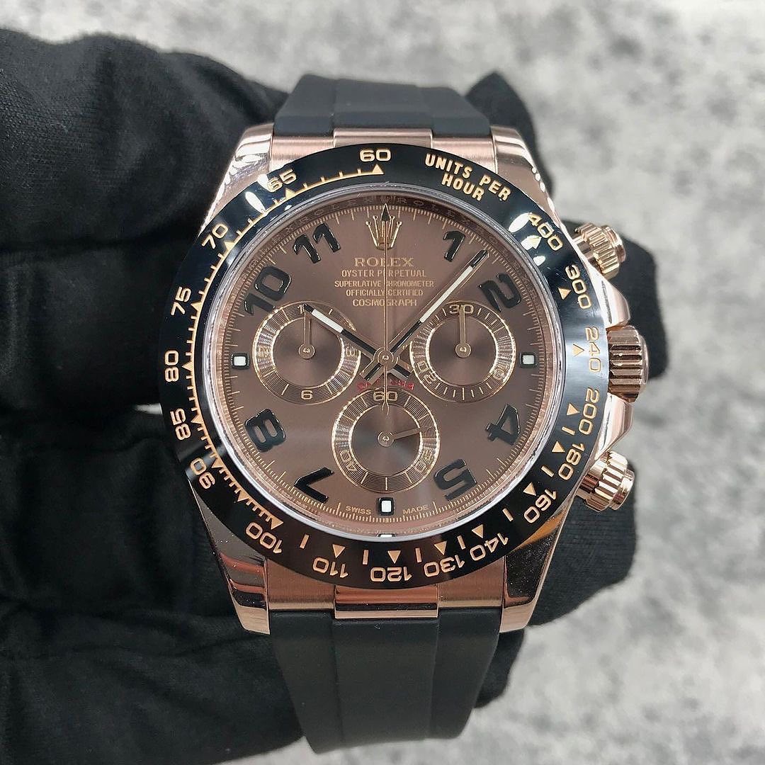 Rolex Daytona Everose Oysterflex Quadrante Chocolate Numeri Arabi – Cosmograph Cronografo | Replica