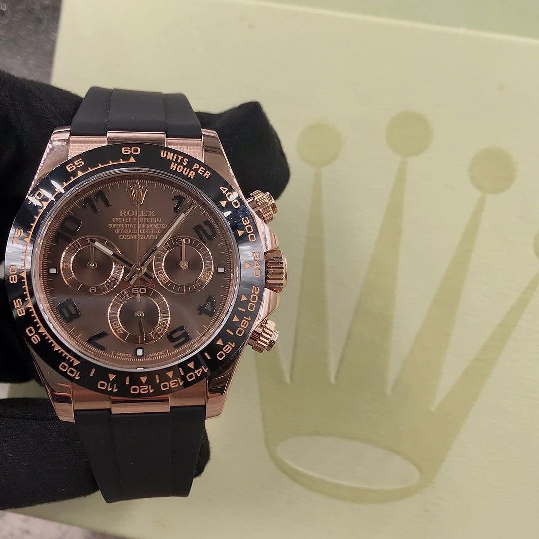Rolex Daytona Everose Oysterflex Quadrante Chocolate Numeri Arabi – Cosmograph Cronografo | Replica