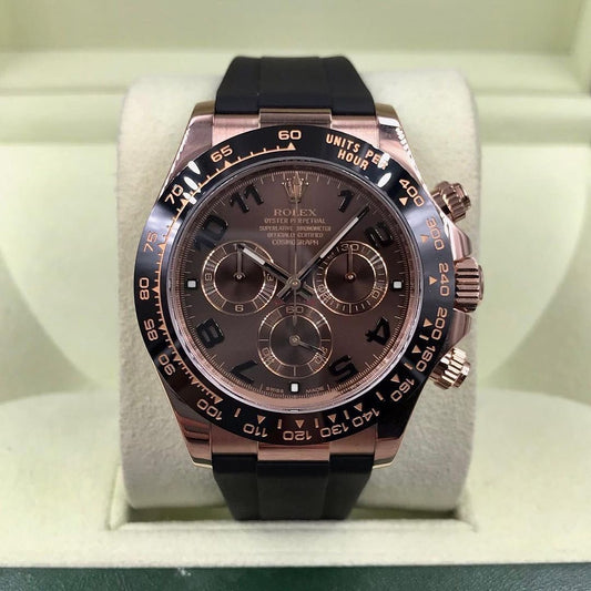 Rolex Daytona Everose Oysterflex Quadrante Chocolate Numeri Arabi – Cosmograph Cronografo | Replica