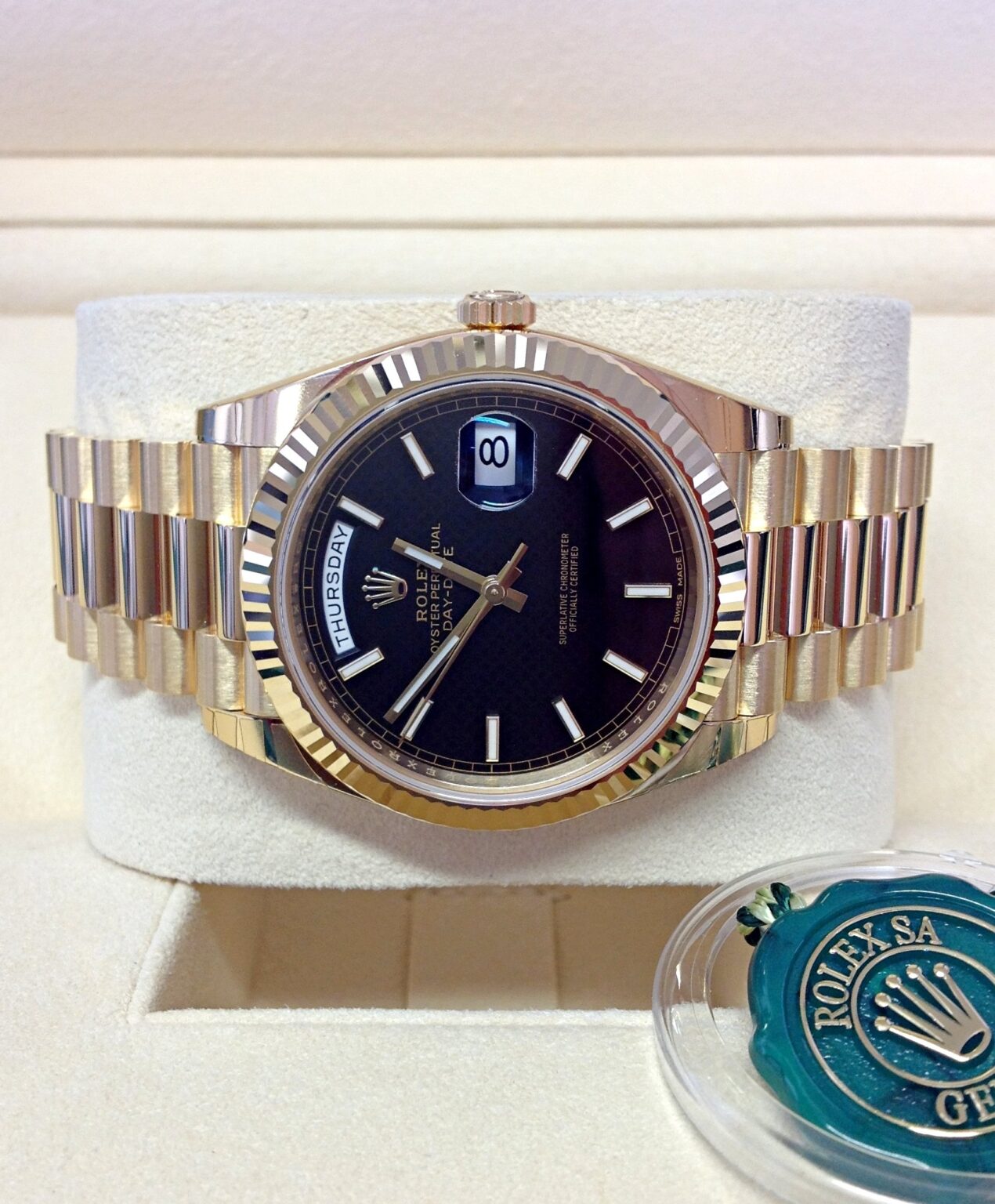 Rolex Day-Date 40 Oro Giallo Quadrante Nero | Replica Luxury